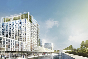 Hoogste punt bereikt van het nieuwe Internationaal Strafhof (ICC) in Den Haag